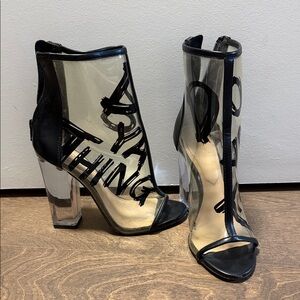 Aldo Black and Transparent Heeled Boots “Do Ya Thing”